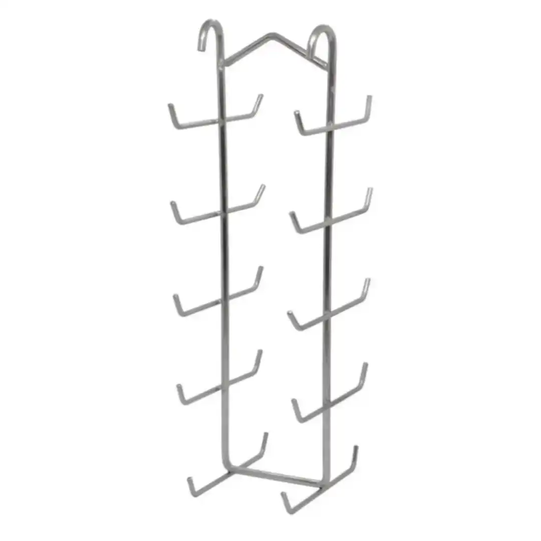 Un colgador de barra macisa de acero inoxidable para carnes para ahumador.
