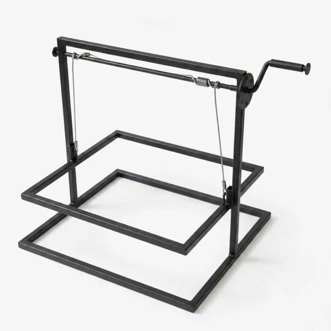Base con levante lateral manual · fierro pintado alta temperatura