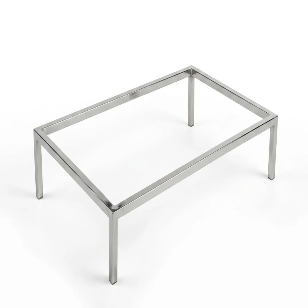 Marco rectangular con patas · acero inoxidable